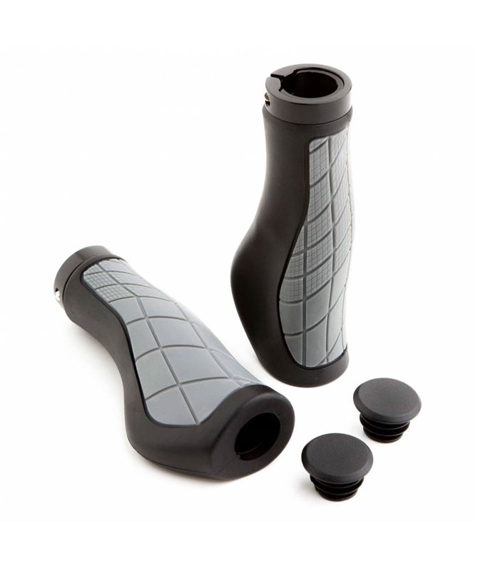 PAR DE PUÑOS MTB/CITY DE GOMA Y ALUMINIO ERGONÓMICOS - 136MM