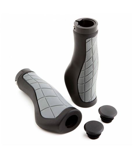 PAR DE PUÑOS MTB/CITY DE GOMA Y ALUMINIO ERGONÓMICOS - 136MM