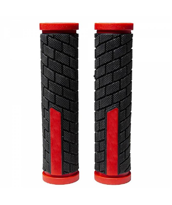 PAR DE PUÑOS MTB DE GOMA ROJO-NEGRO - 128MM