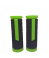 PAR DE PUÑOS MTB NEGRO / VERDE FLÚOR DE GOMA - 90MM