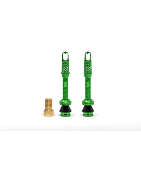 X-SAUCE 2 VALVULAS PRESTA ALUMINIO 40MM VERDE TUBELESS