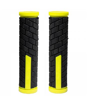 PAR DE PUÑOS MTB KRAYTON DE GOMA - 128MM FLUOR