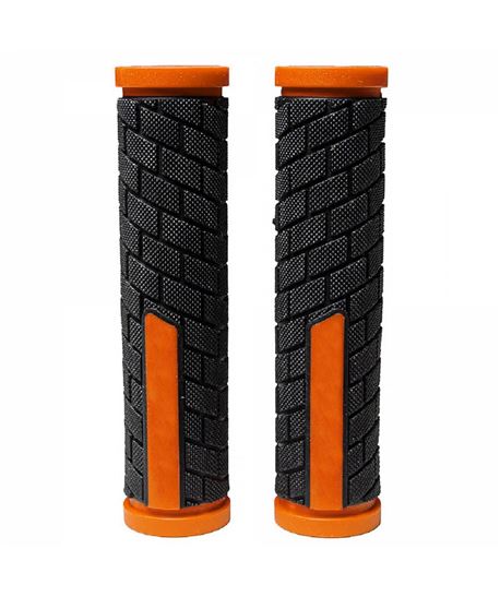 PAR DE PUÑOS MTB KRAYTON DE GOMA - 128MM NARANJA